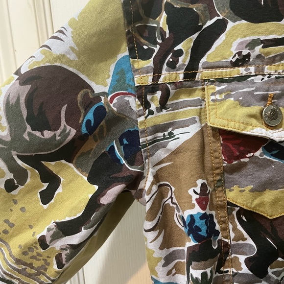 Desert Diva Western Rodeo Cowboy Print Jacket Sz XL greenish yellow - Picture 5 of 9